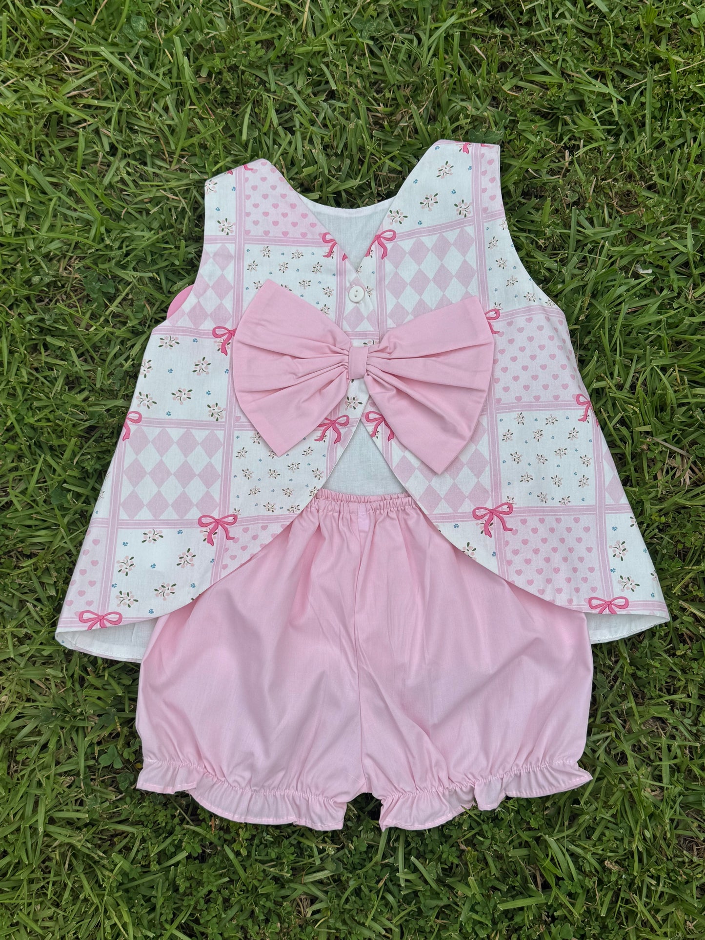Pink Bow Bloomer Set