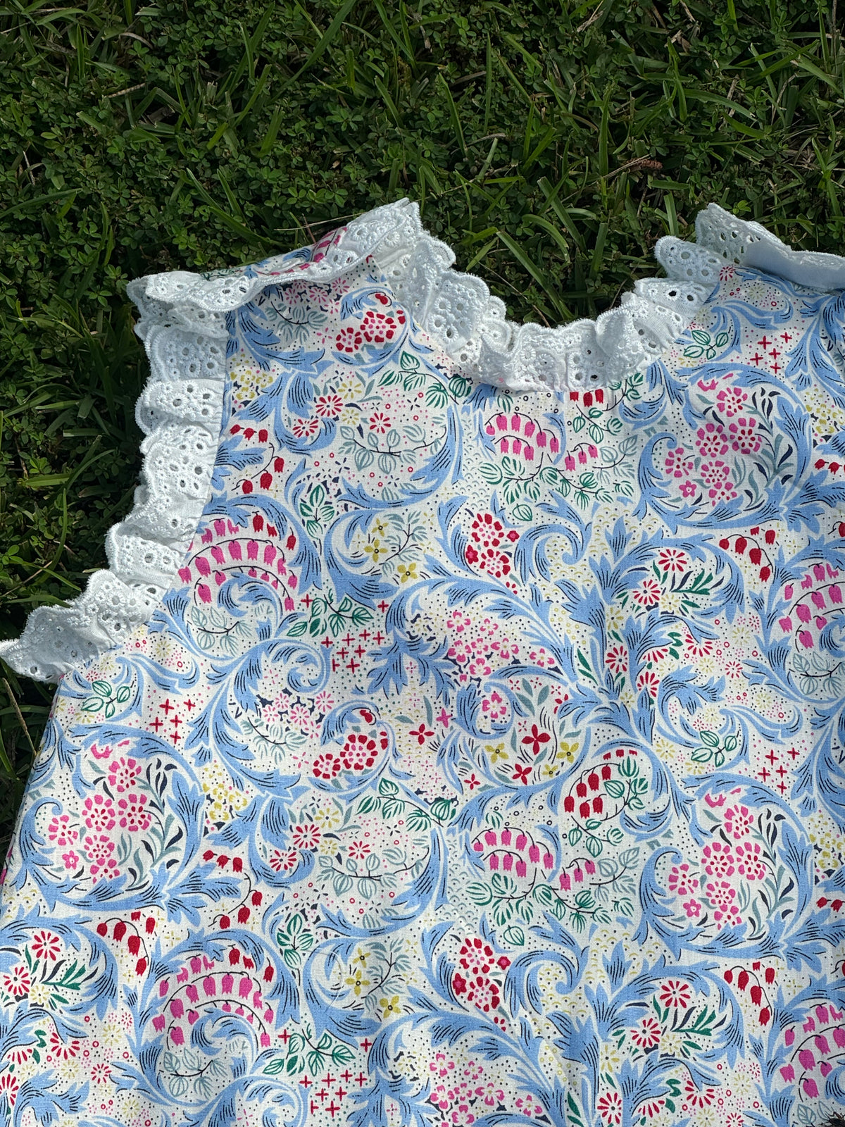 Blue Garden Laced Bloomer Set