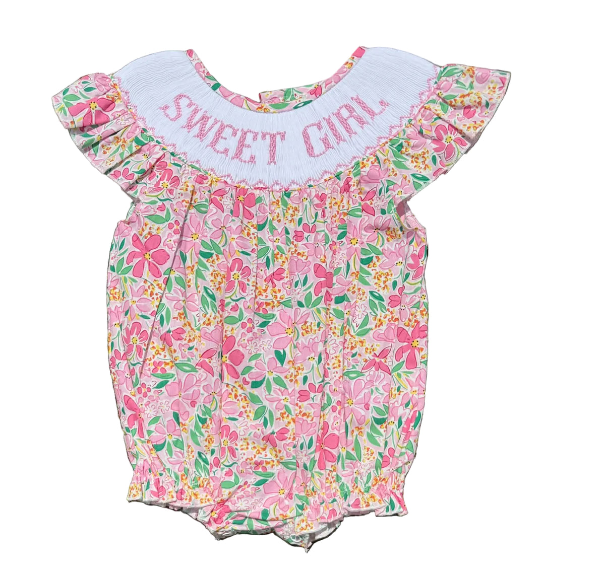Sweet Girl Hand Smocked Bubble