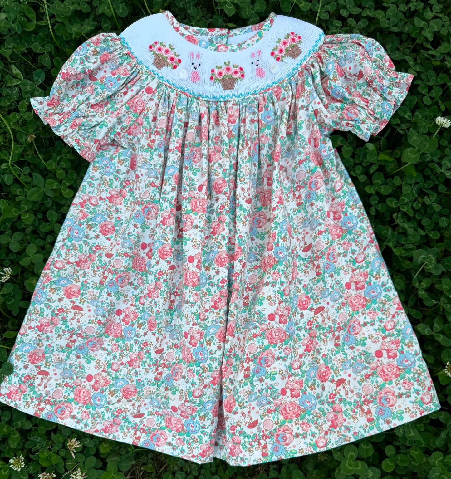 Basket Bunny Hand Smocked Dress