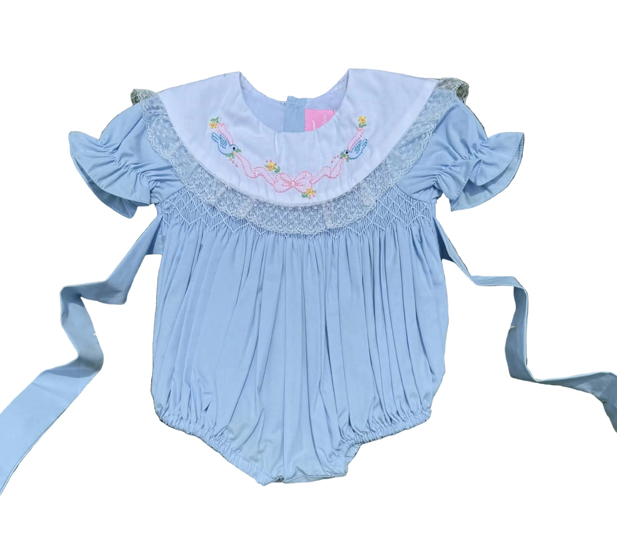 Hand Smocked Blue Bird Bubble