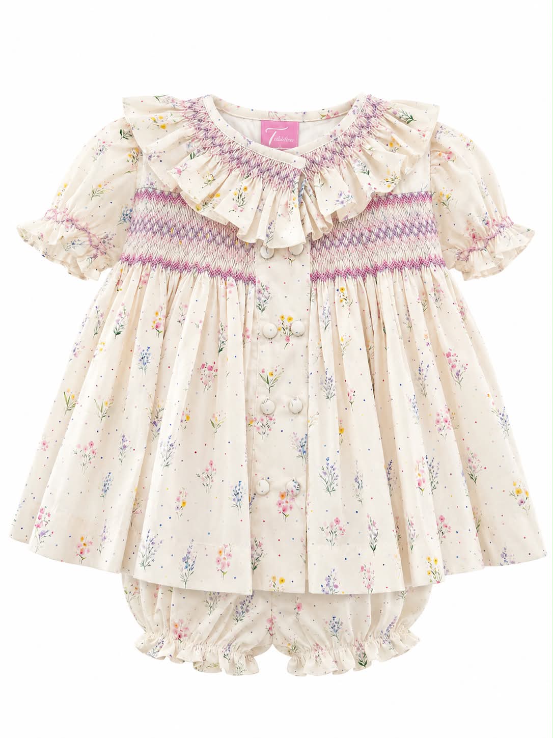 Wildflower Hand Smocked Diaper Set