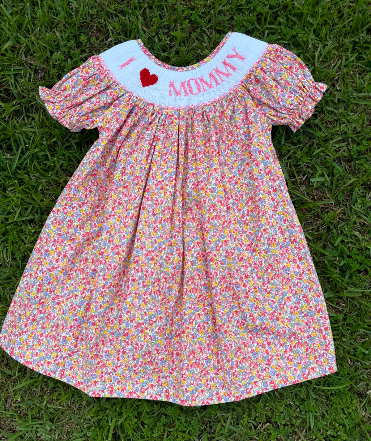 I ❤️ Mommy Hand Smocked Dress