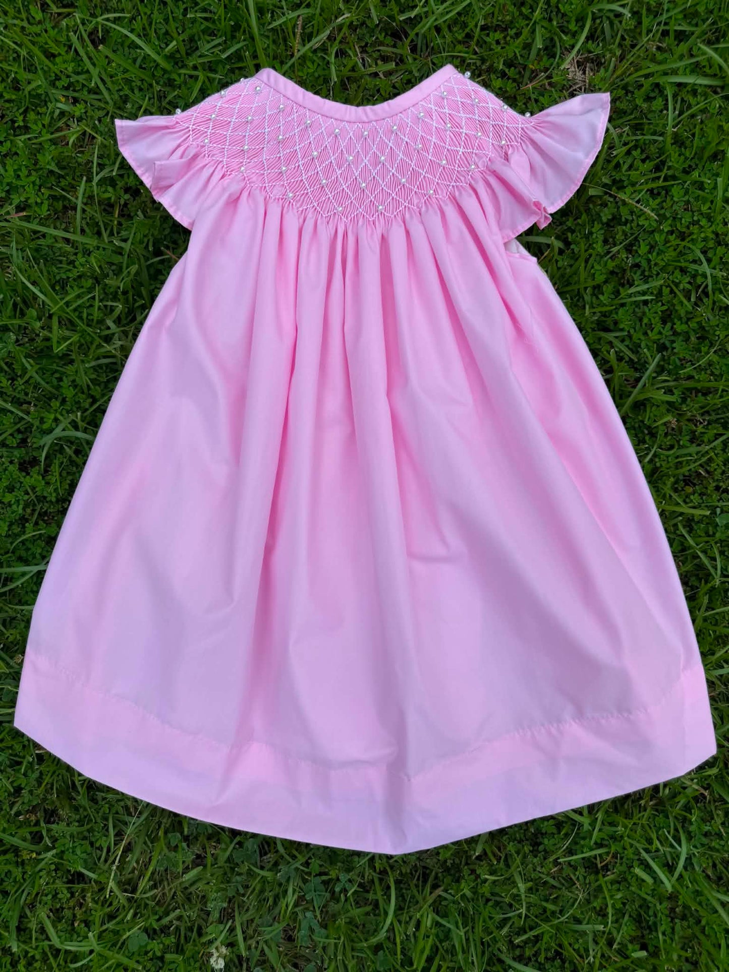 Pink Pearl Hand Smocked Dress