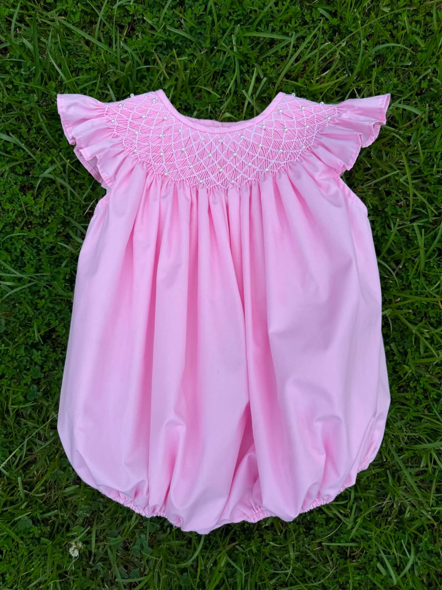 Pink Pearl Hand Smocked Bubble