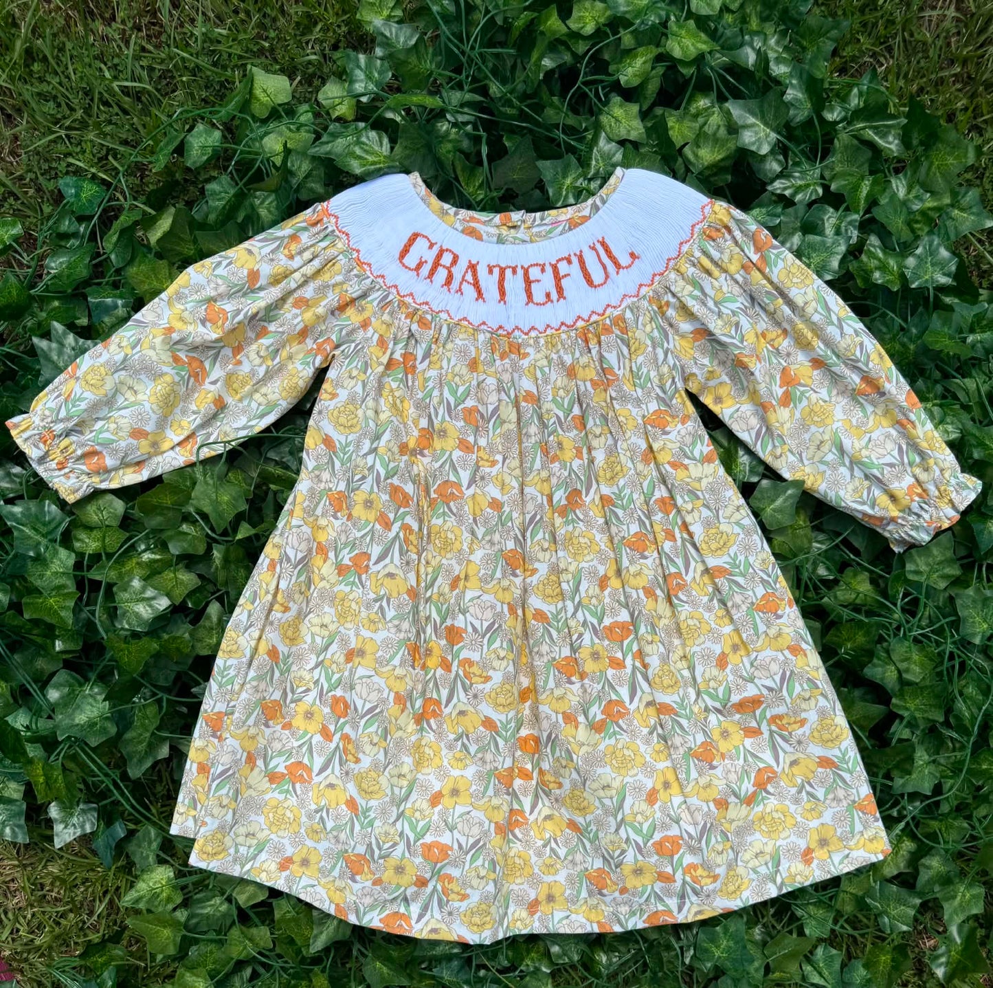 GRATEFUL Hand Smocked Dress