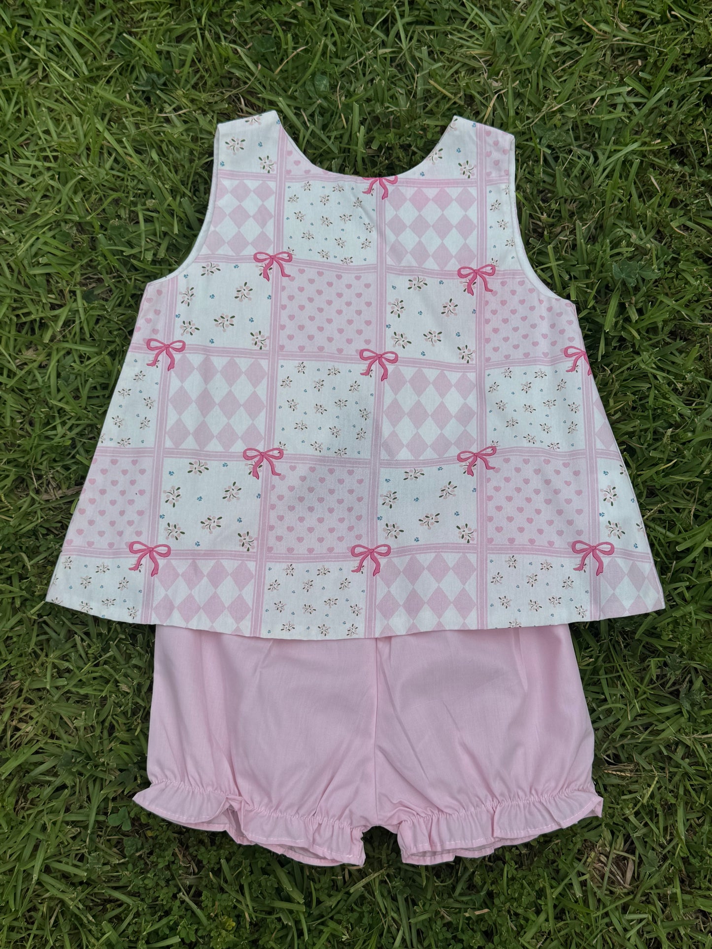 Pink Bow Bloomer Set