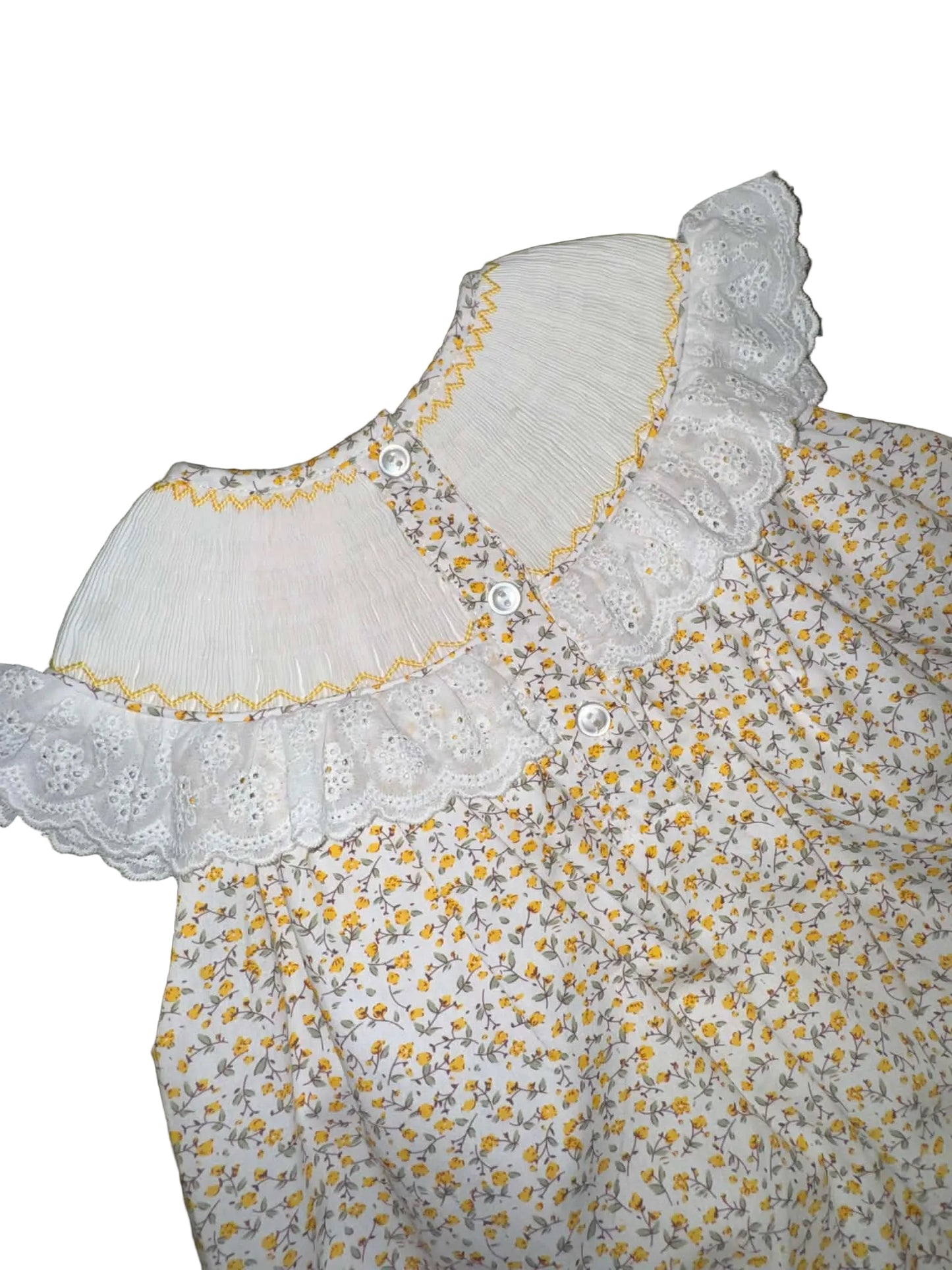 Lemon Hand Smocked Bloomer Set