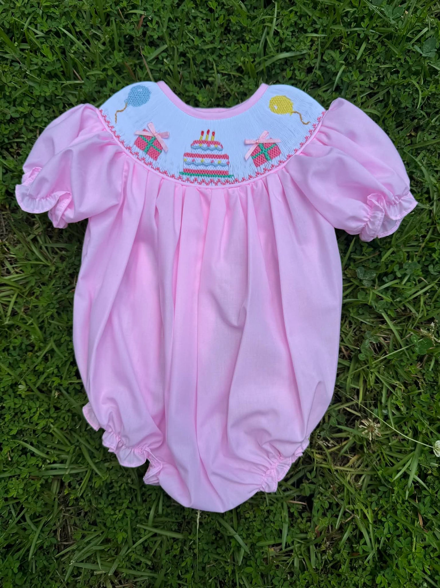 Pink Hand-Smocked Birthday Bubble