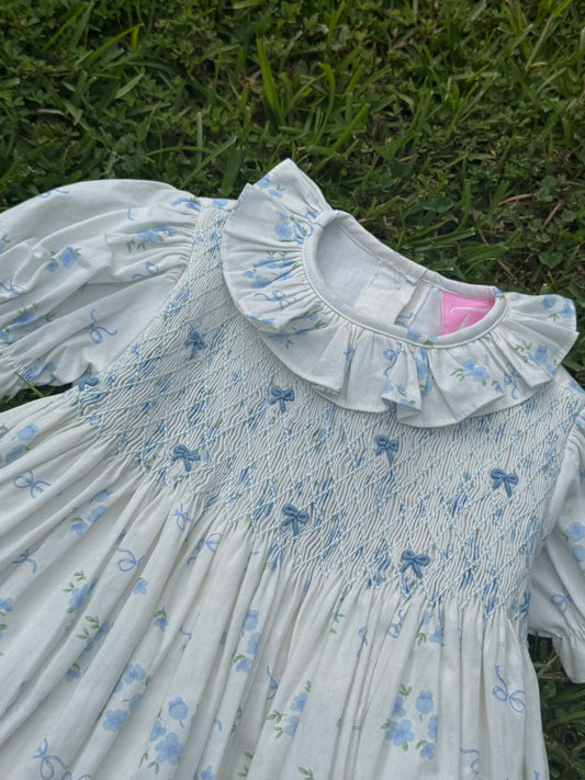 Blue Ribbon Hand-Smocked Bubble