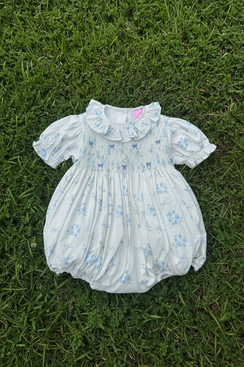 Blue Ribbon Hand-Smocked Bubble