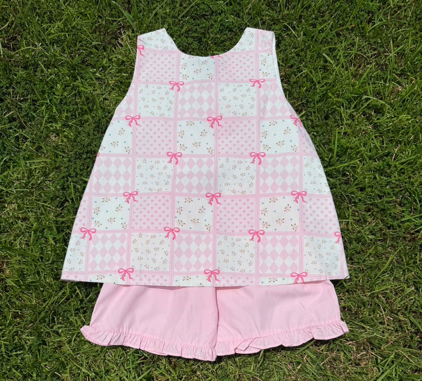 Pink Patchwork Short Set