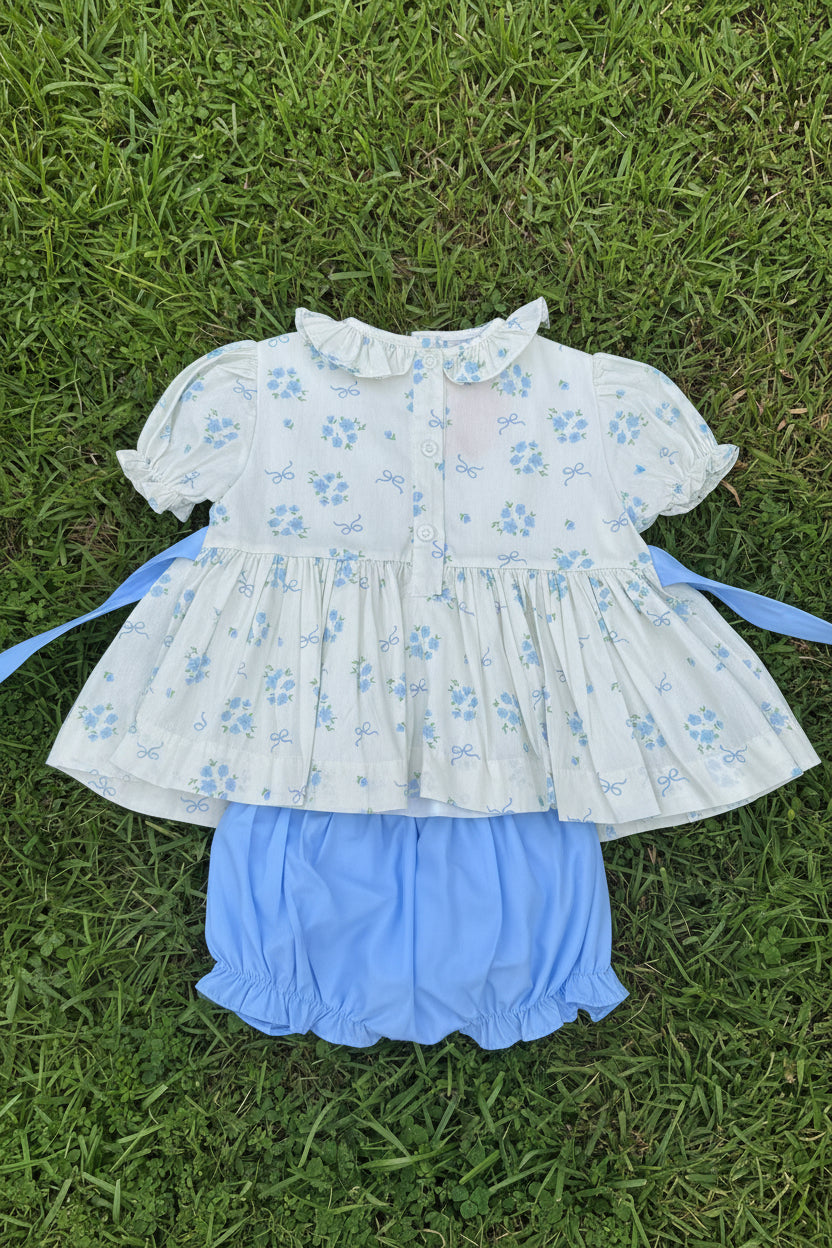 Blue Ribbon Hand-Smocked Bloomer Set