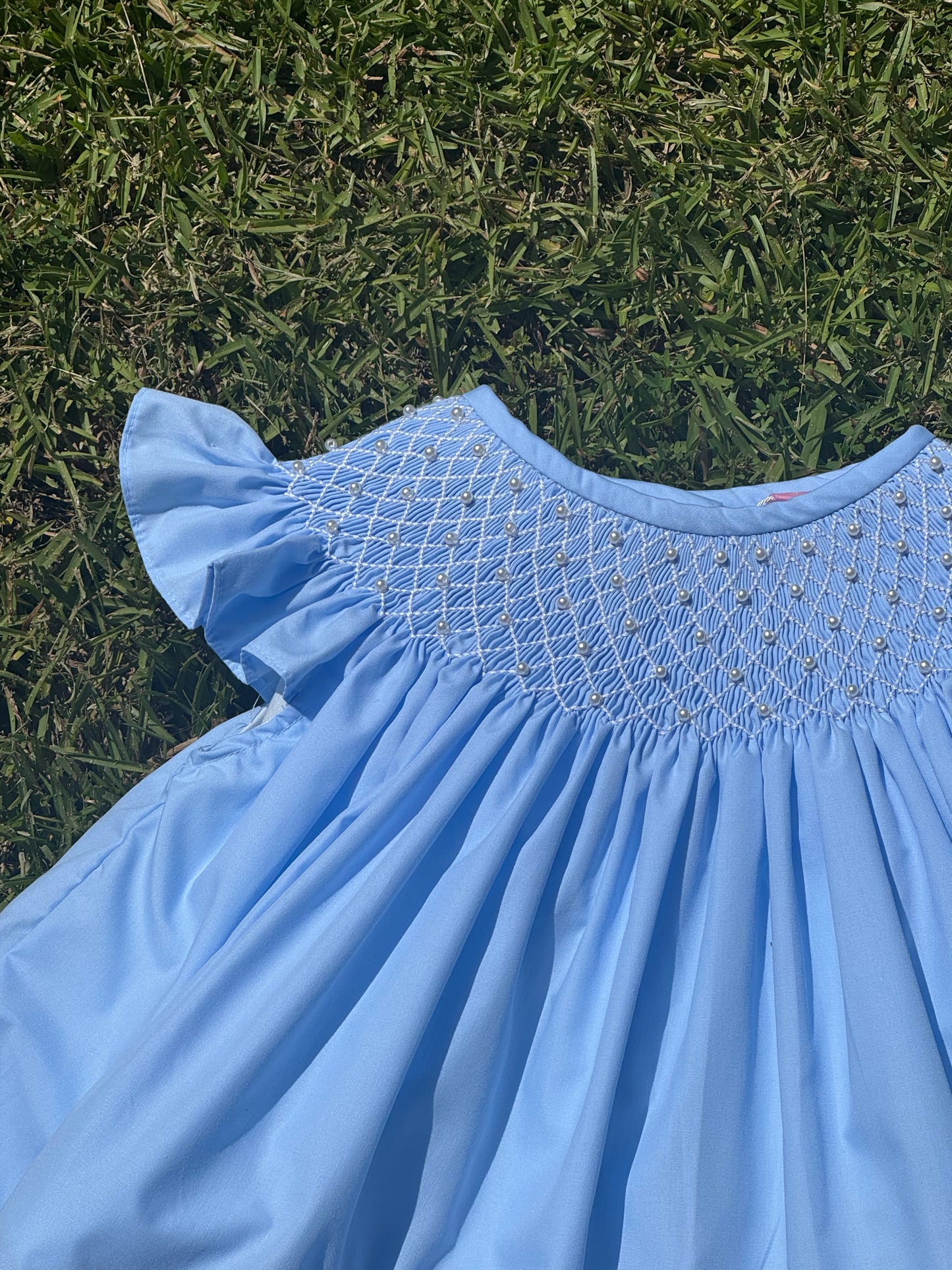 Blue Pearl Hand Smocked Set