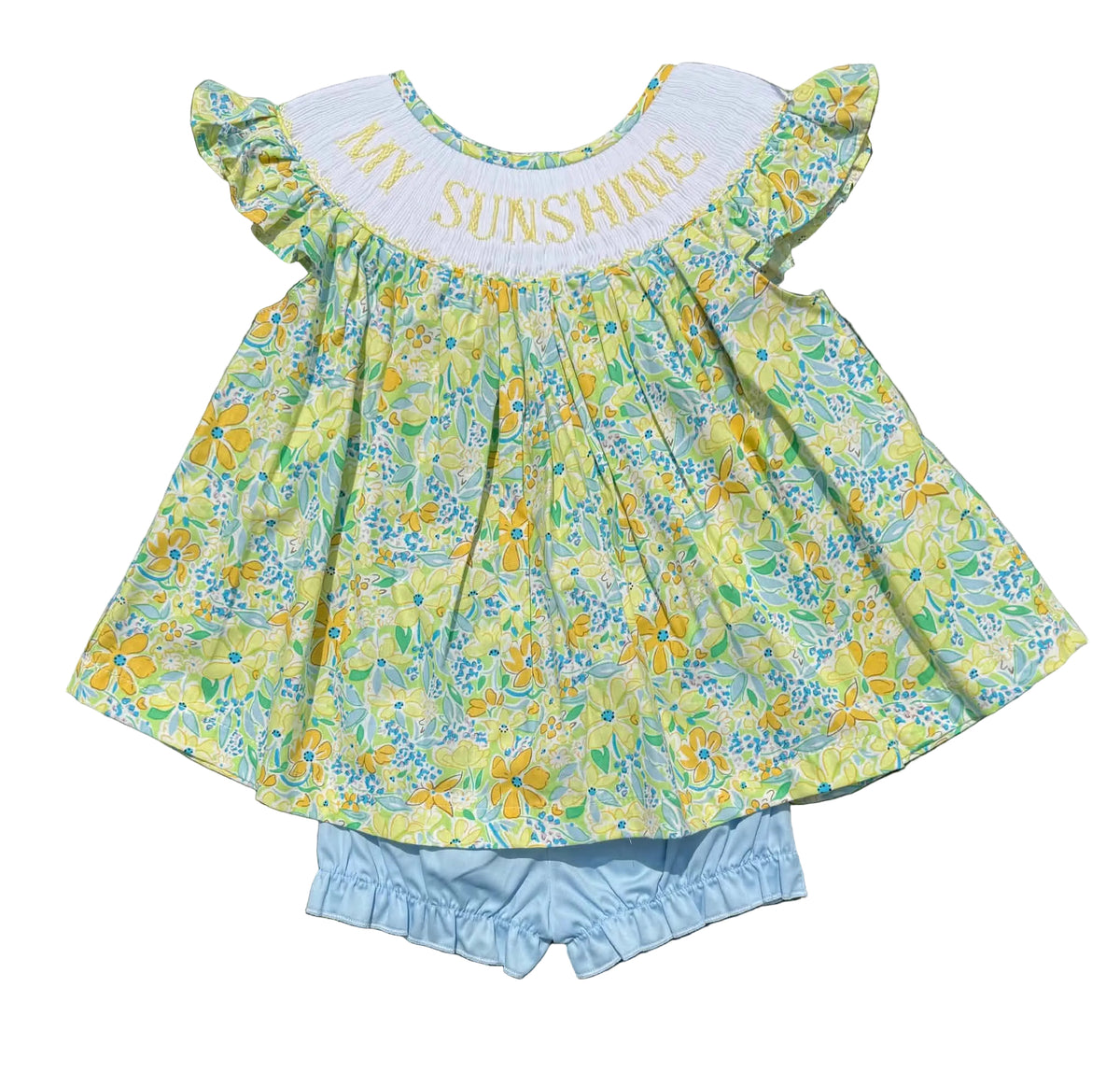 MY SUNSHINE Hand Smocked Bloomer Set