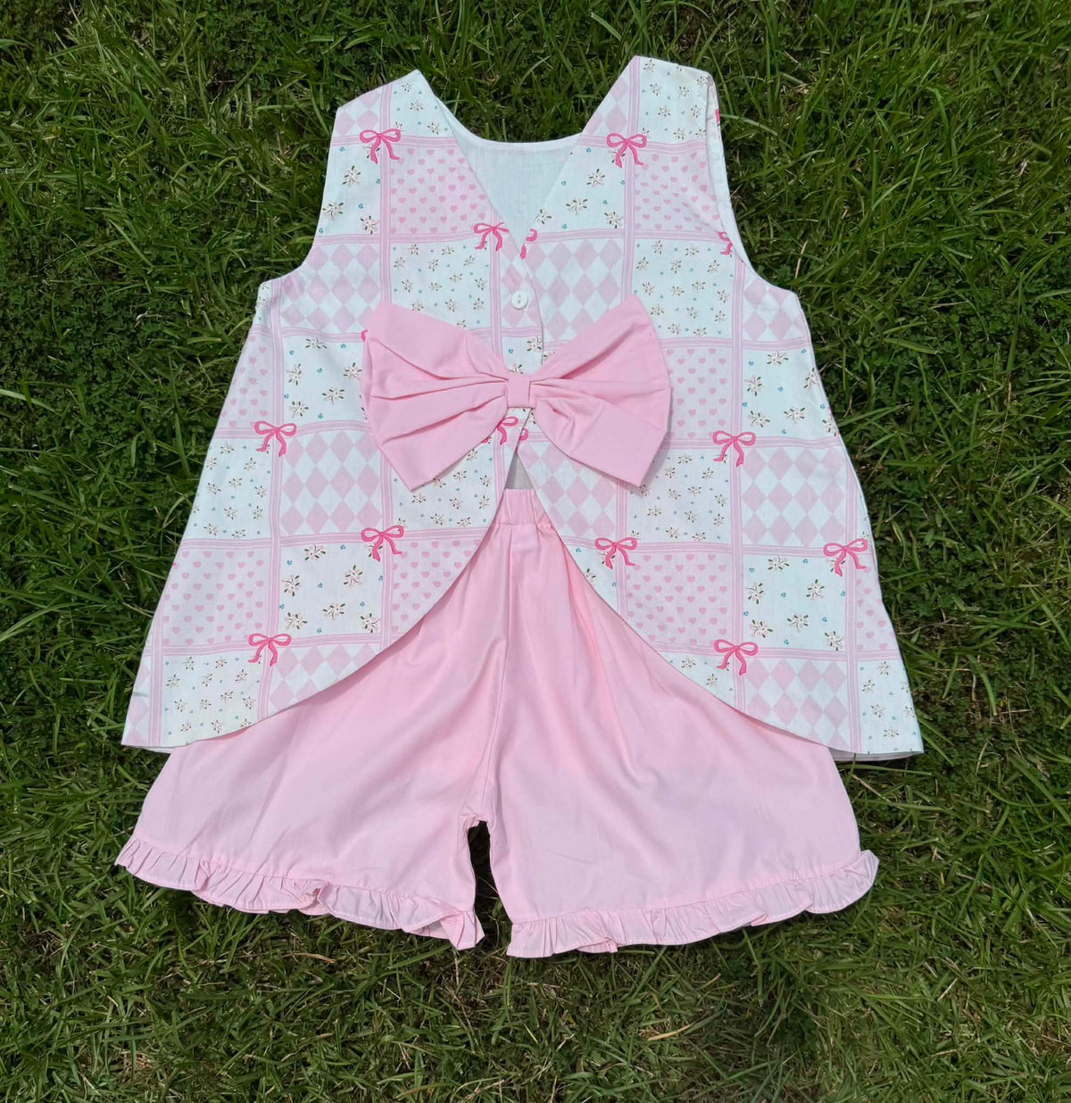 Pink Patchwork Short Set