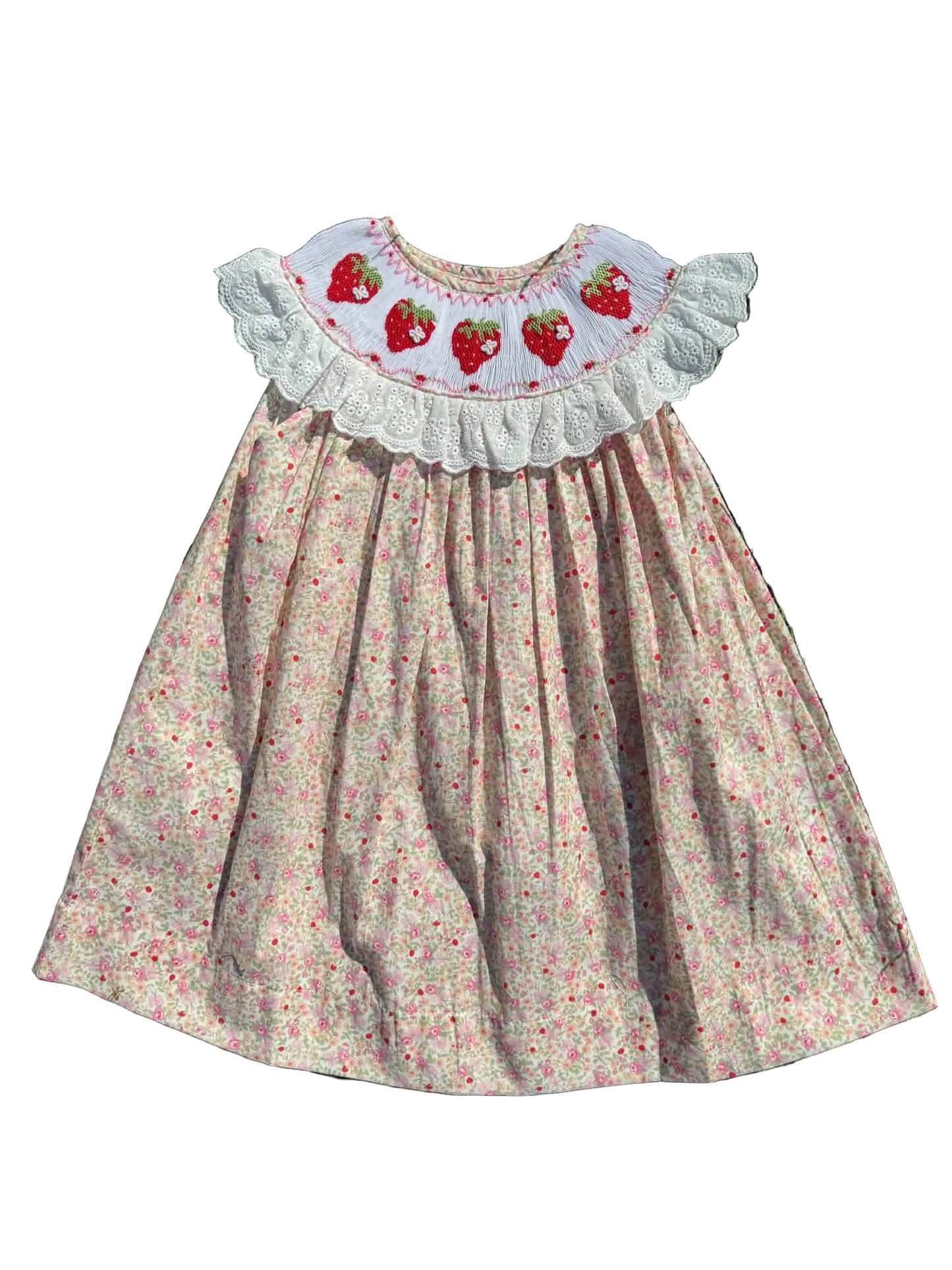 Hand Smocked Strawberry Dress