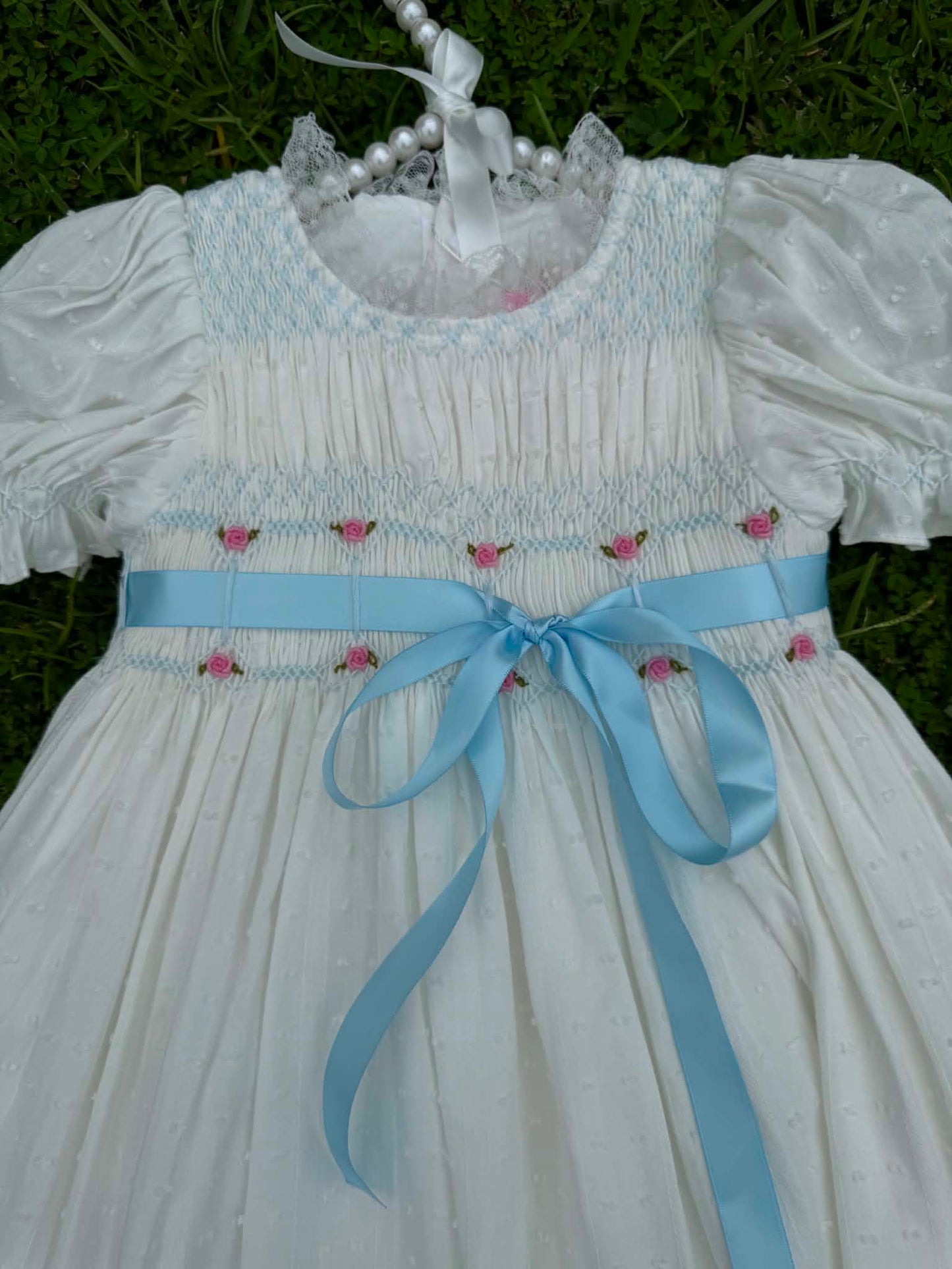 Blue Ribbon Hand Smocked Dress