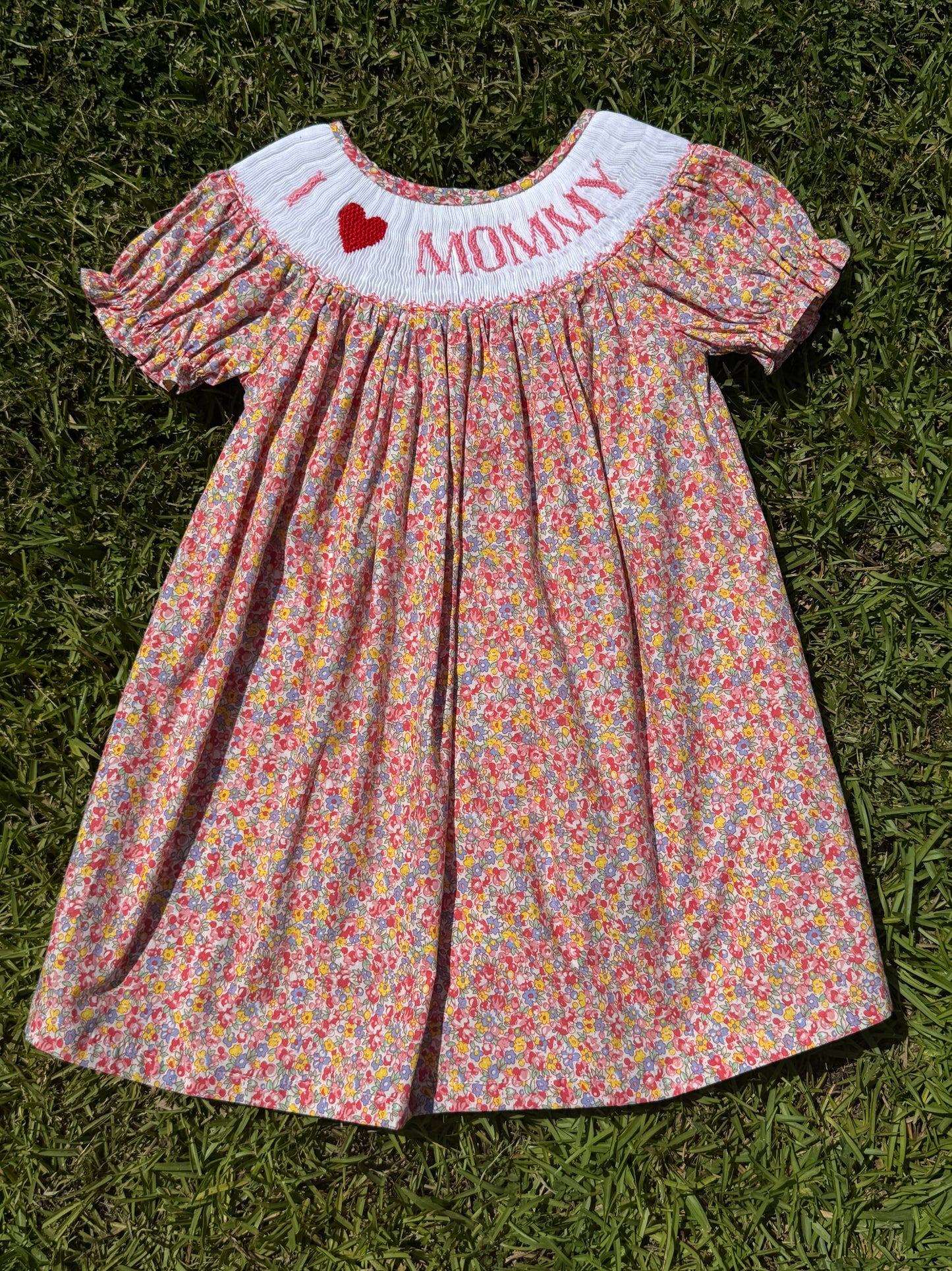 I ❤️ Mommy Hand Smocked Dress