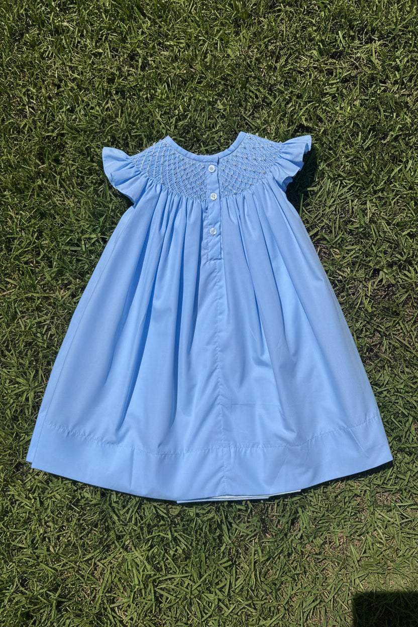 Blue Pearl Hand Smocked Dress