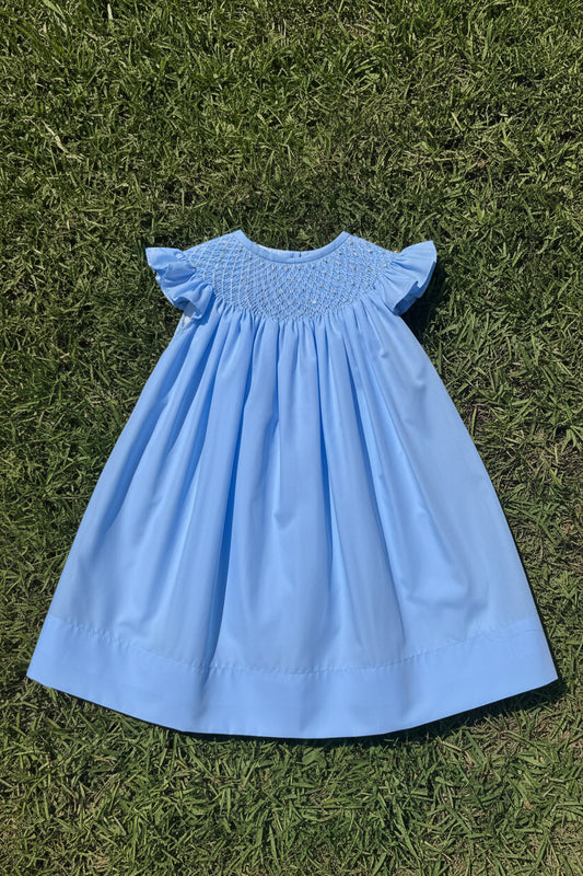 Blue Pearl Hand Smocked Dress