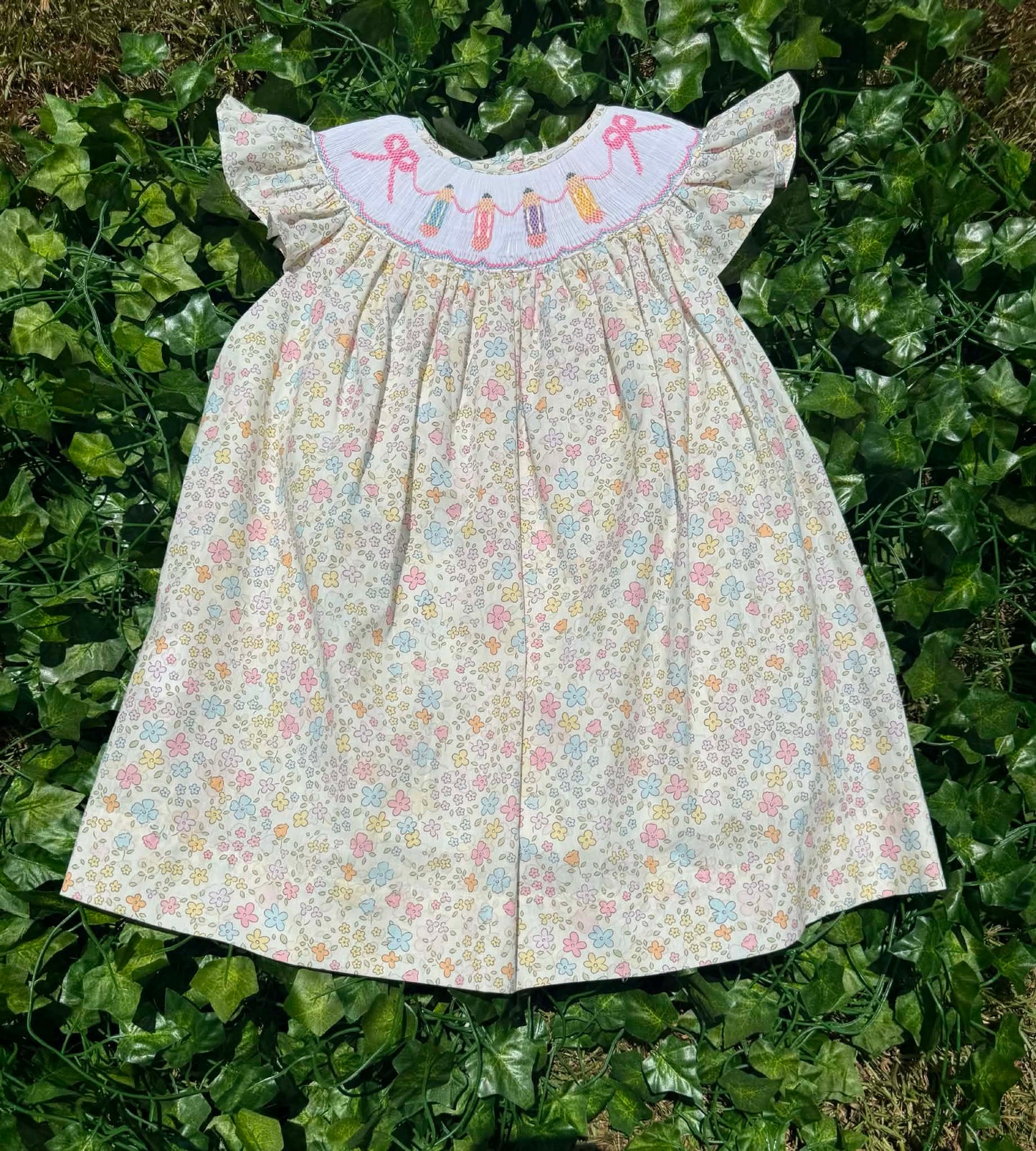 Pastel Pencils Hand Smocked Dress