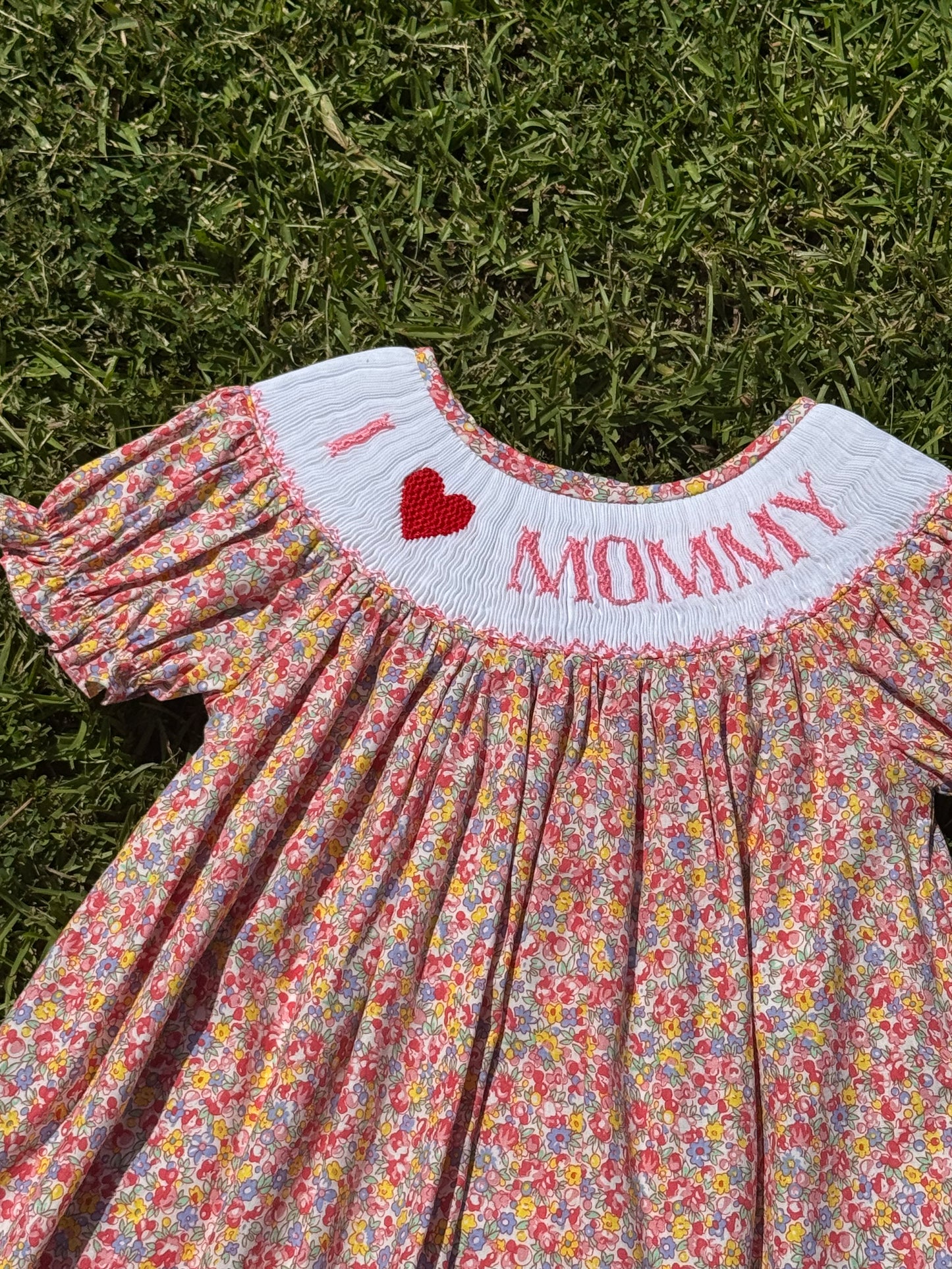 I ❤️ Mommy Hand Smocked Dress
