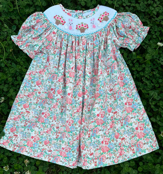 Basket Bunny Hand Smocked Dress