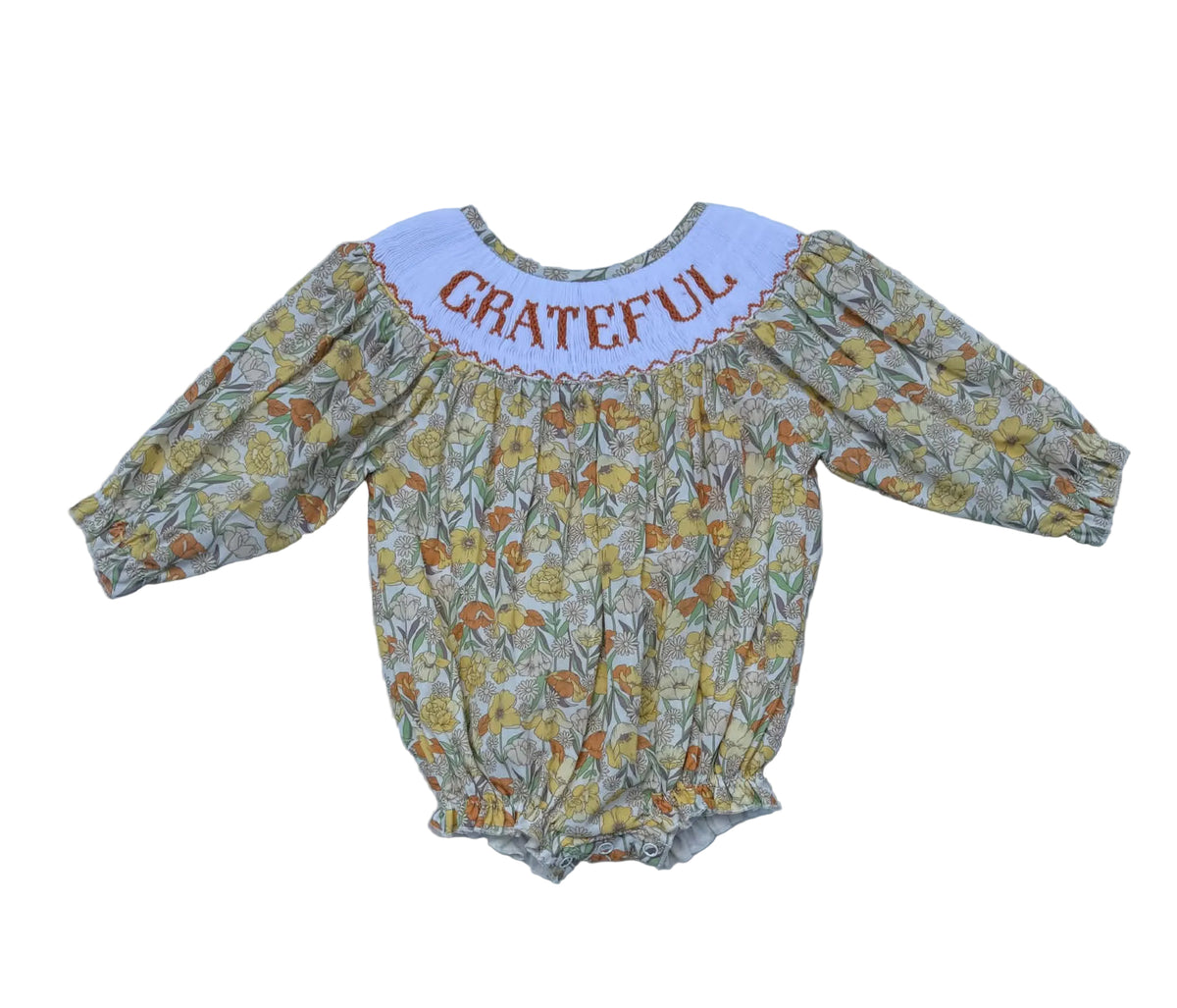 GRATEFUL Hand Smocked Bubble