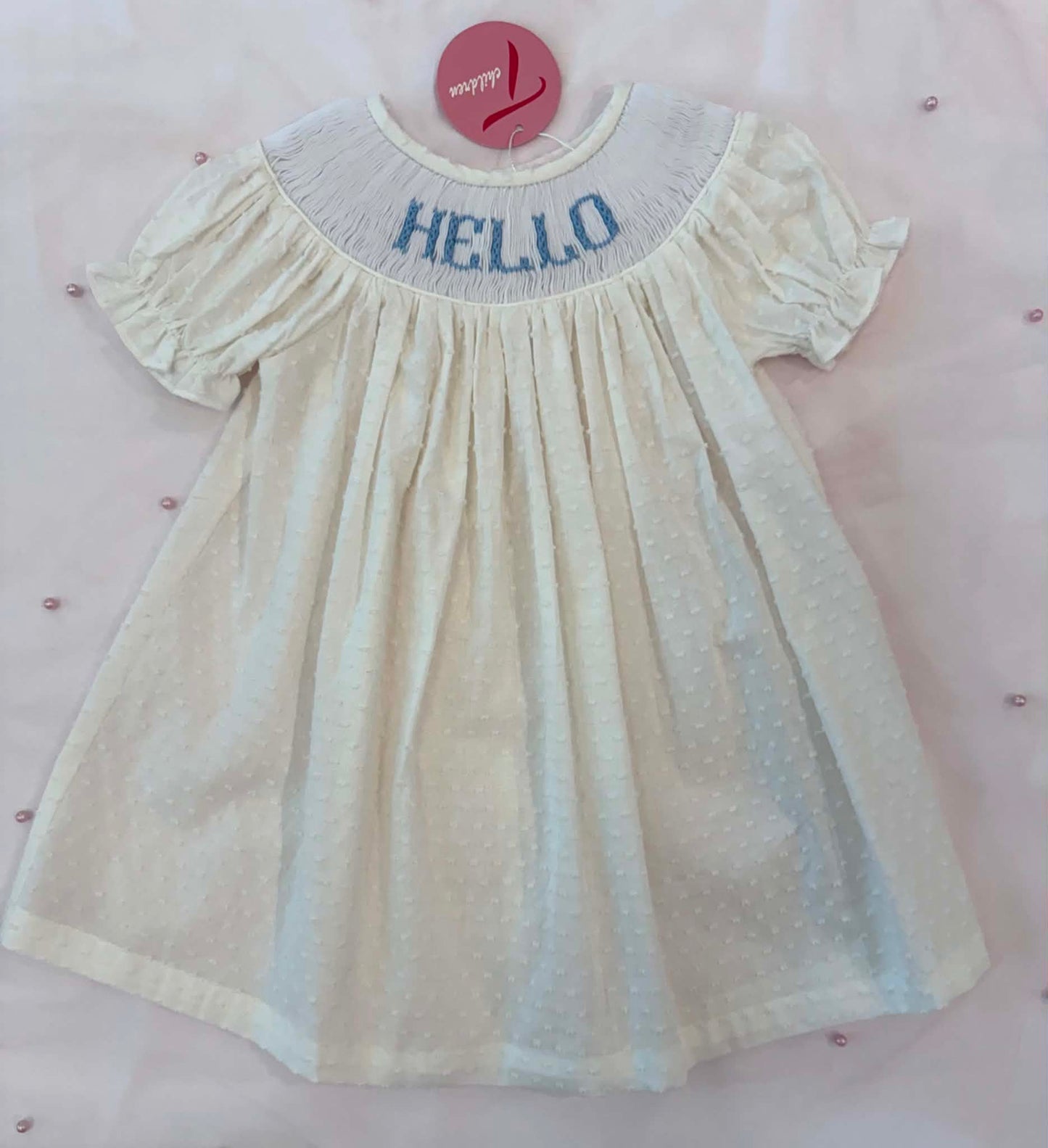 Blue Hand Smocked Dress