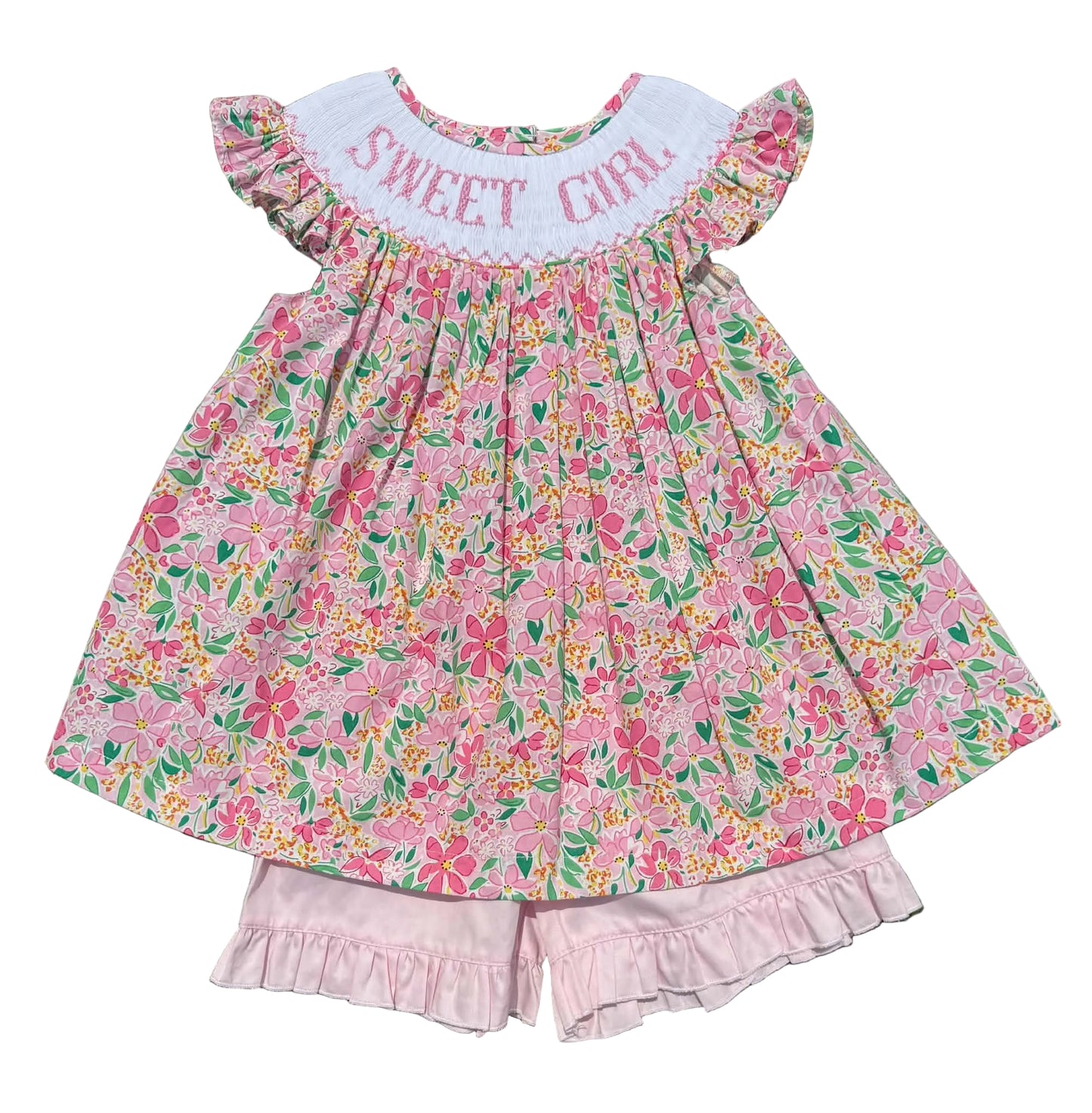 Sweet Girl Hand Smocked Short Set
