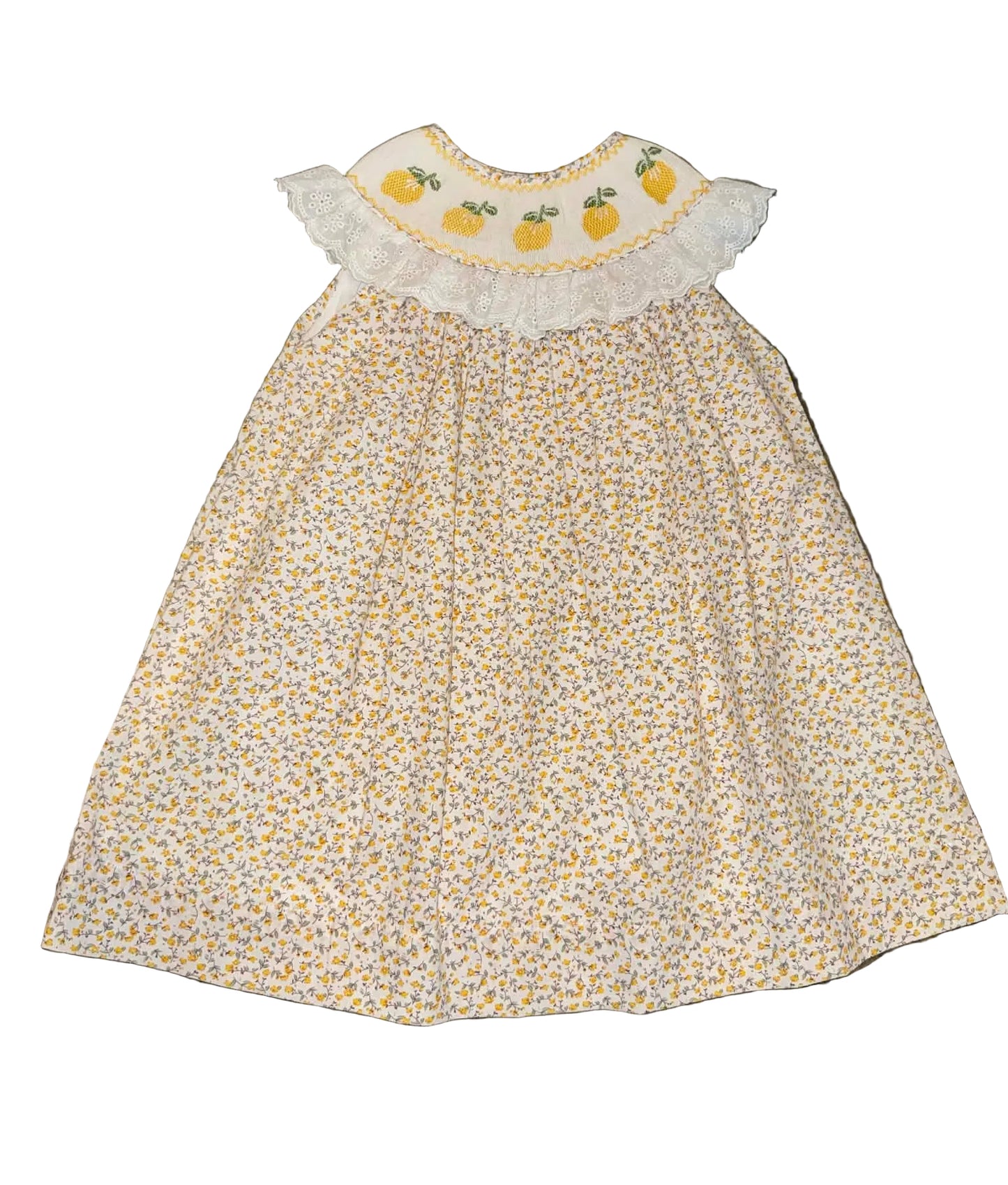 Lemon Hand Smocked Dress
