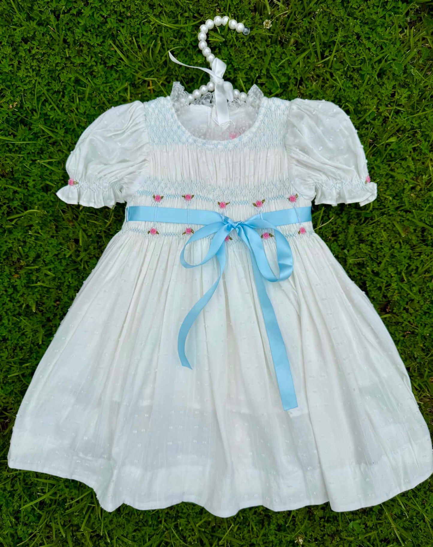 Blue Ribbon Hand Smocked Dress