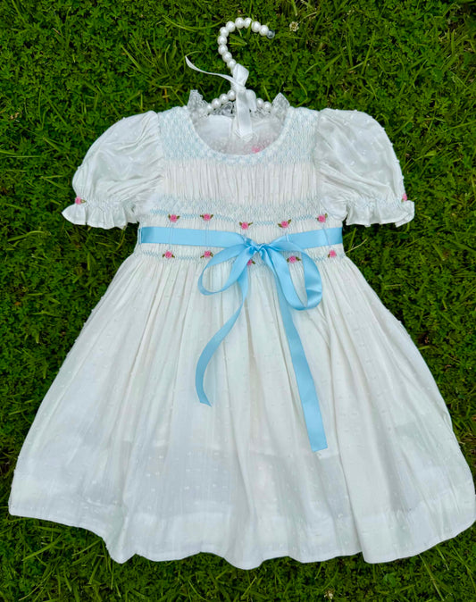 Blue Ribbon Hand Smocked Dress