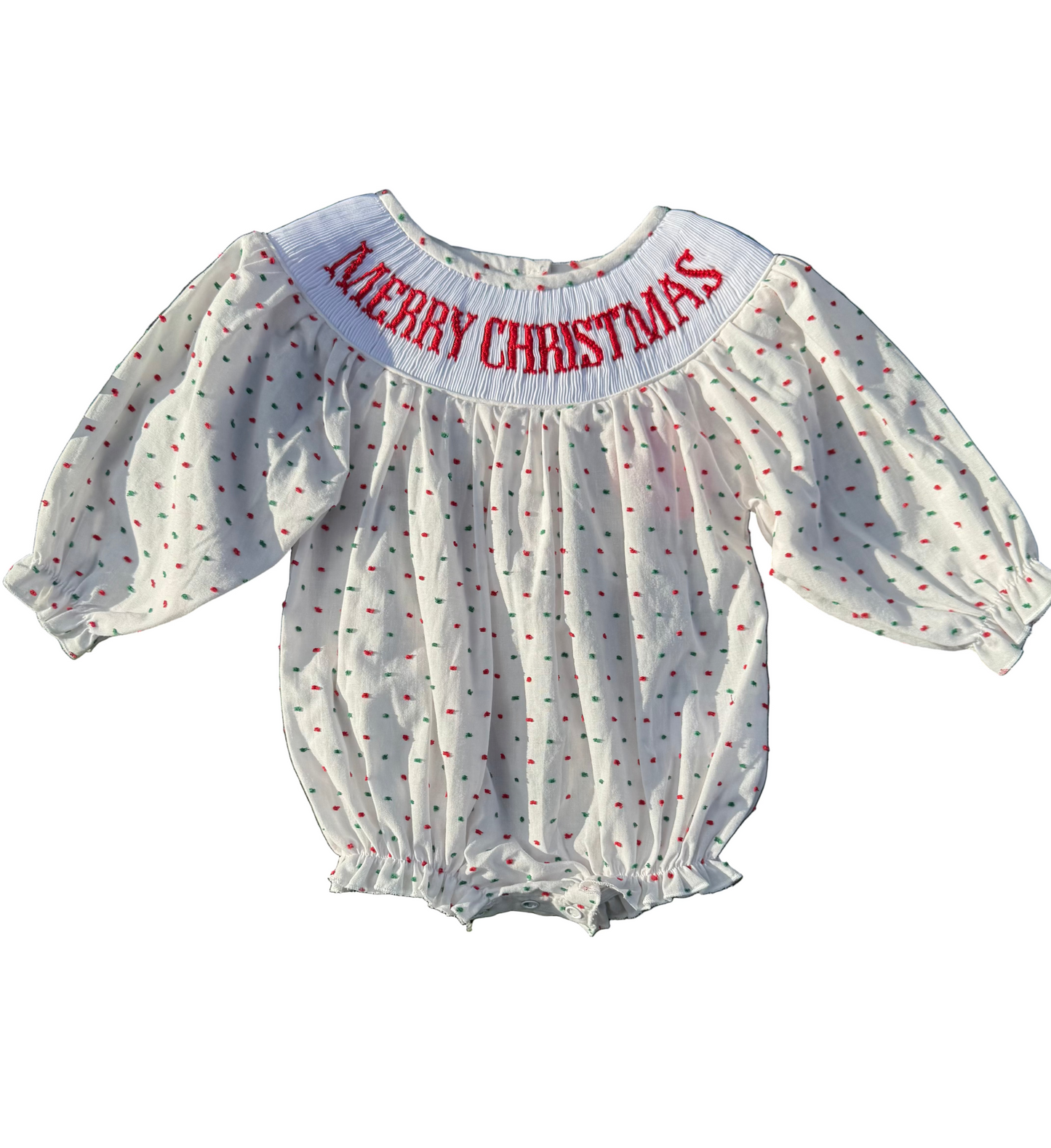 MERRY CHRISTMAS Smocked Bubble