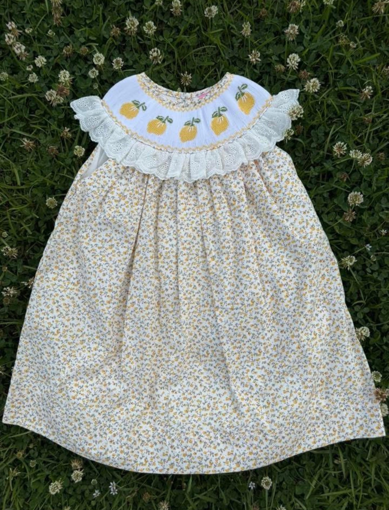 Lemon Hand Smocked Dress