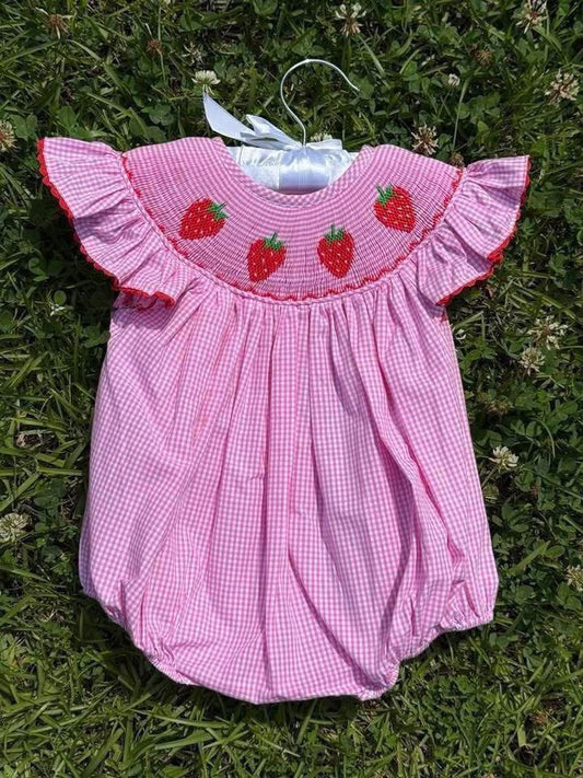 Strawberry Smocked Bubble