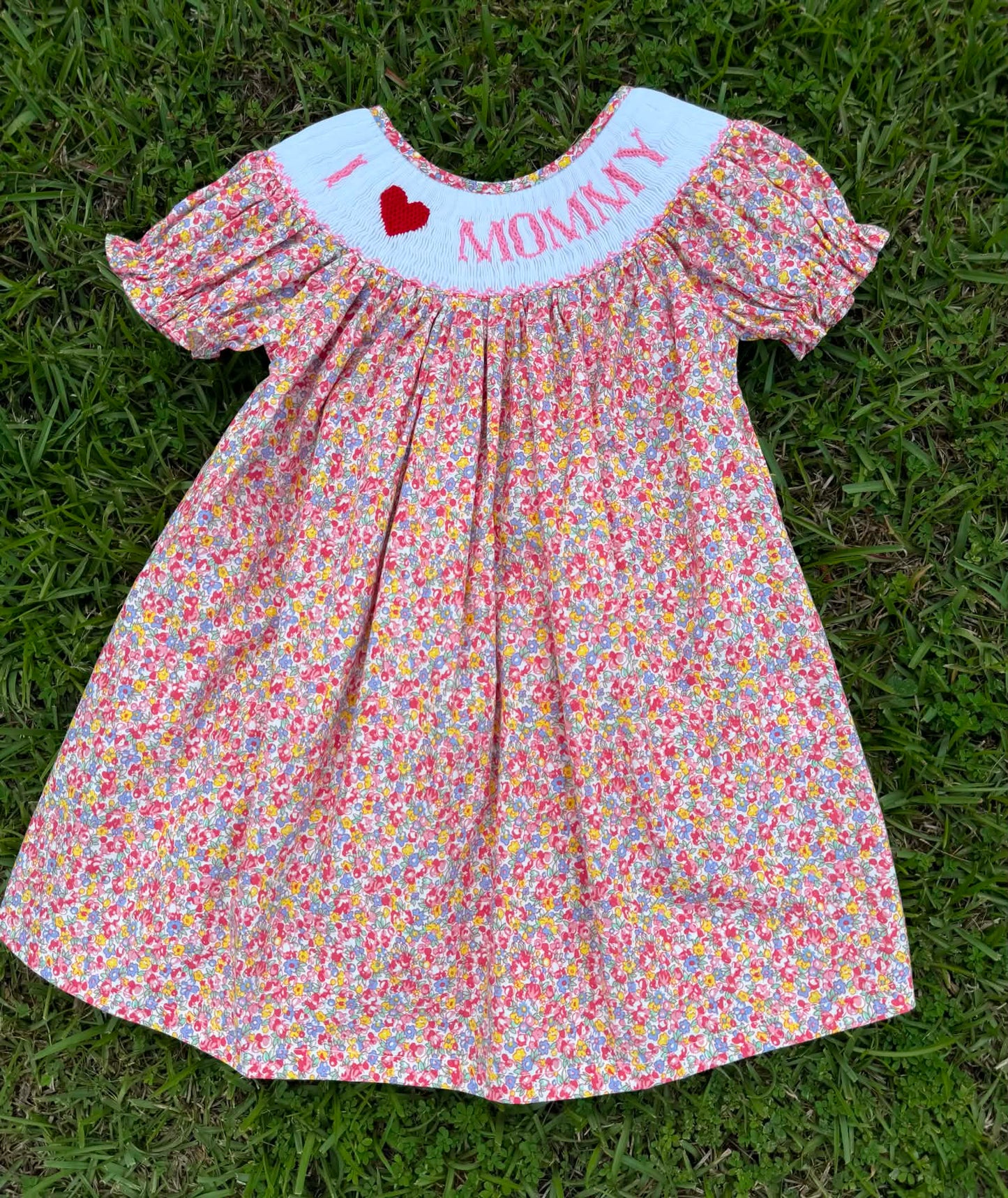 I ❤️ Mommy Hand Smocked Dress