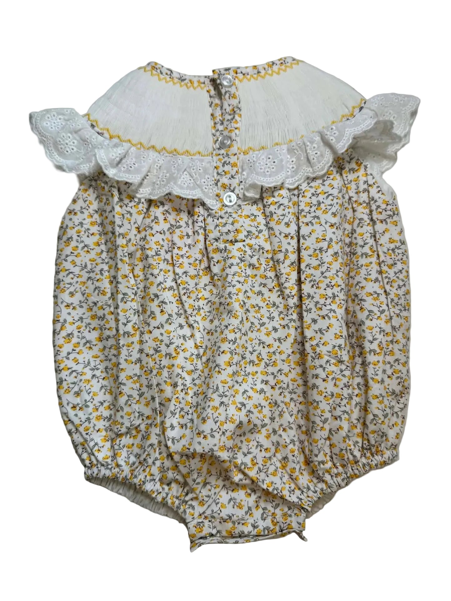 Lemon Hand Smocked Bubble