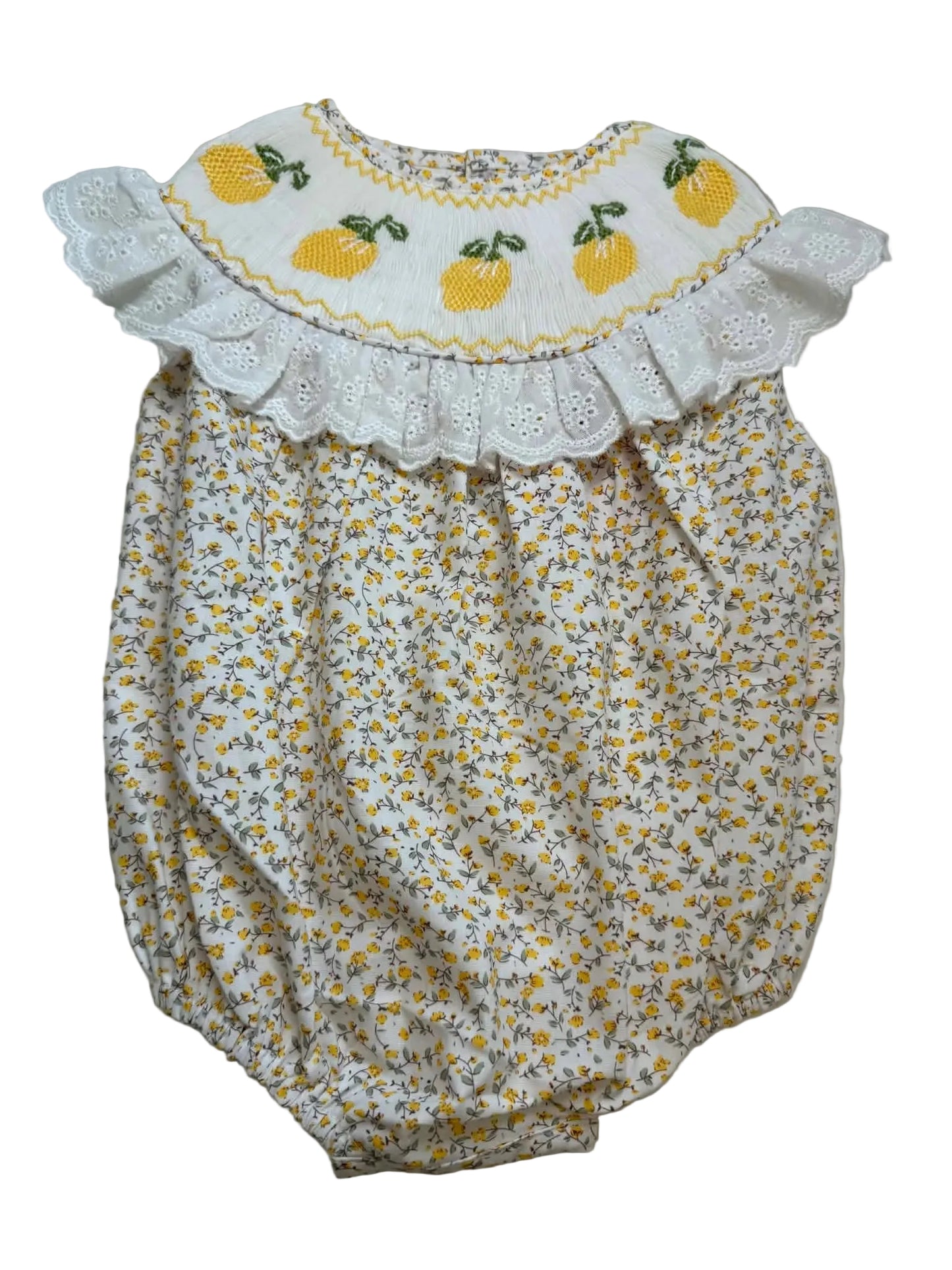 Lemon Hand Smocked Bubble