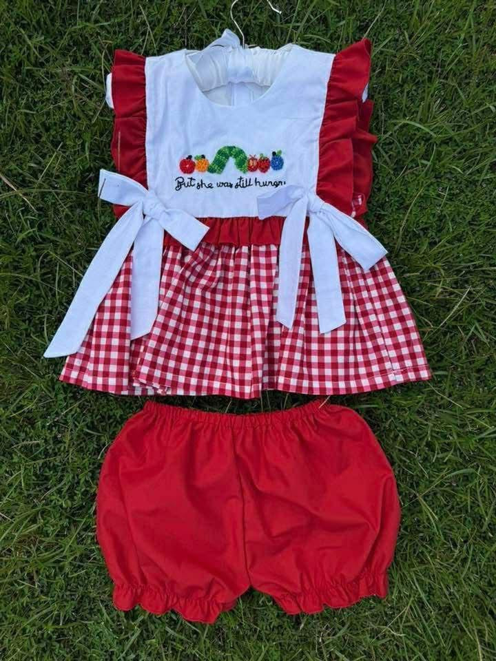 Caterpillar French Knot Bloomer Set
