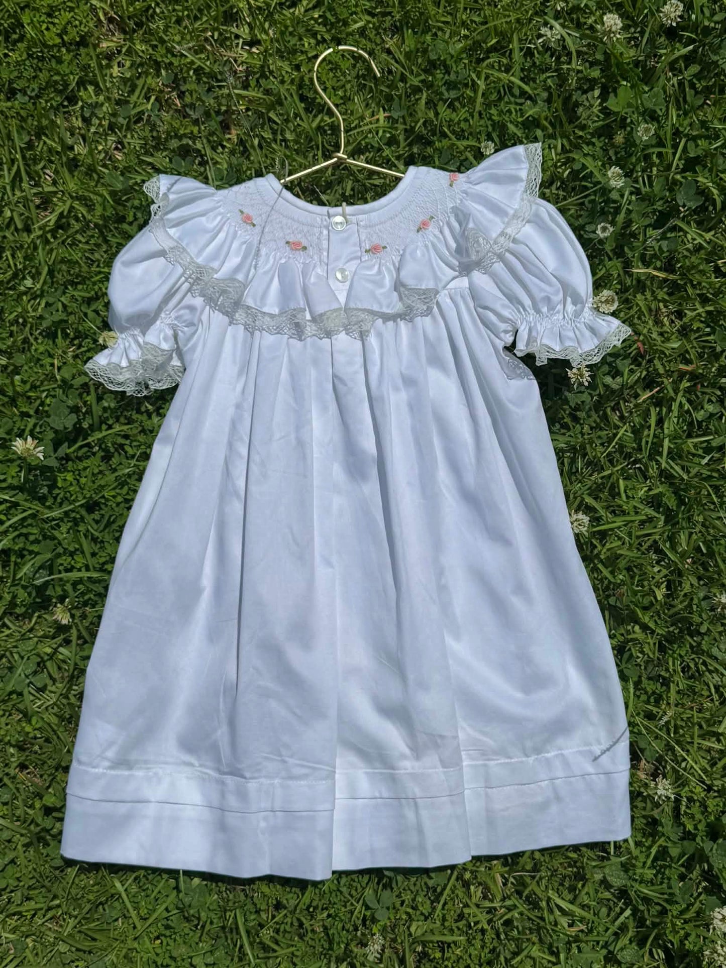 White Hand Smocked Dress