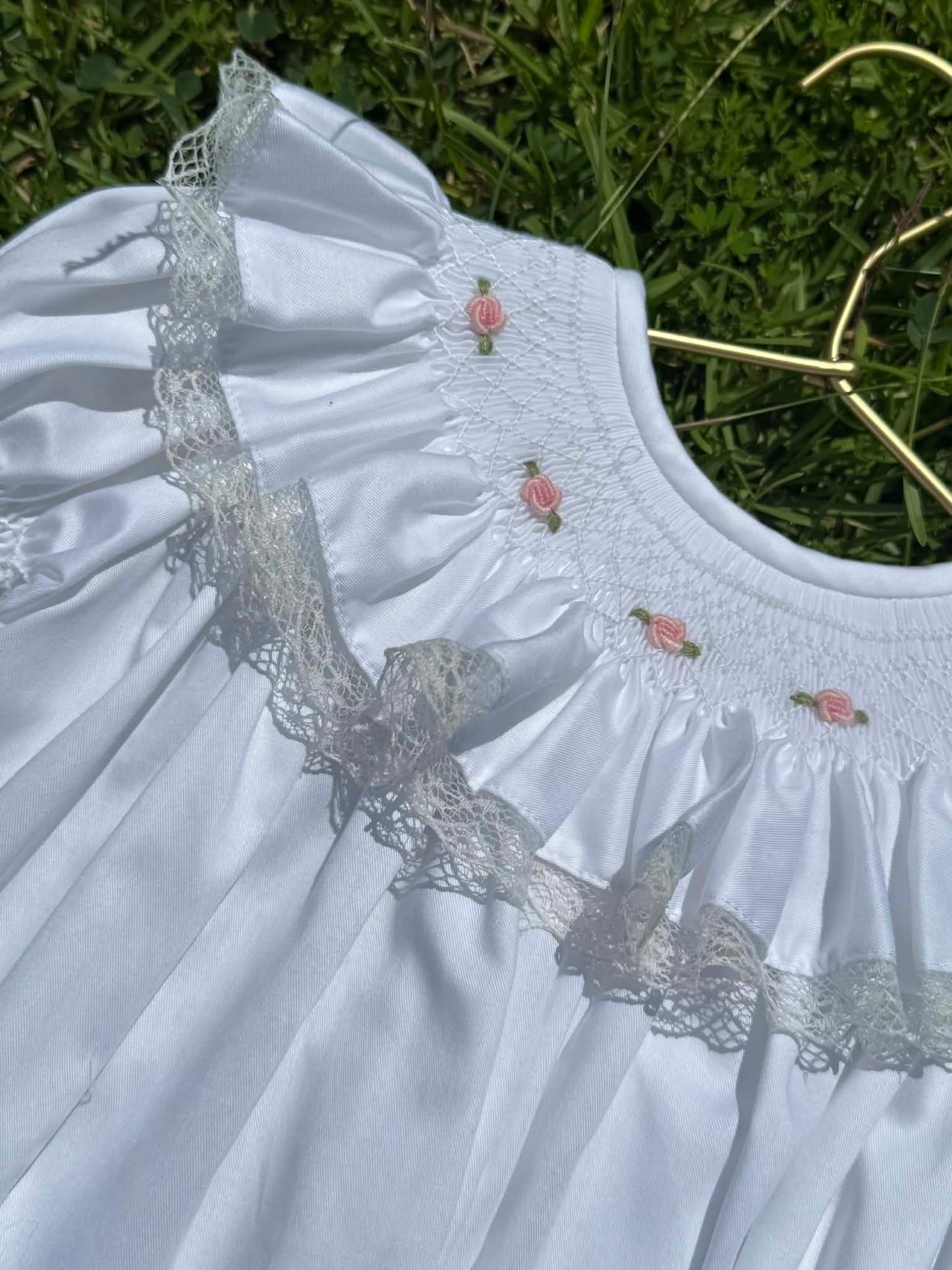 White Hand Smocked Dress