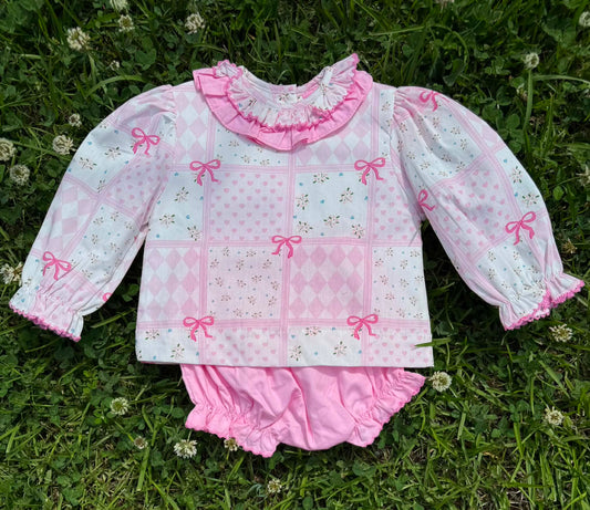 Pink Patchwork Diaper Set