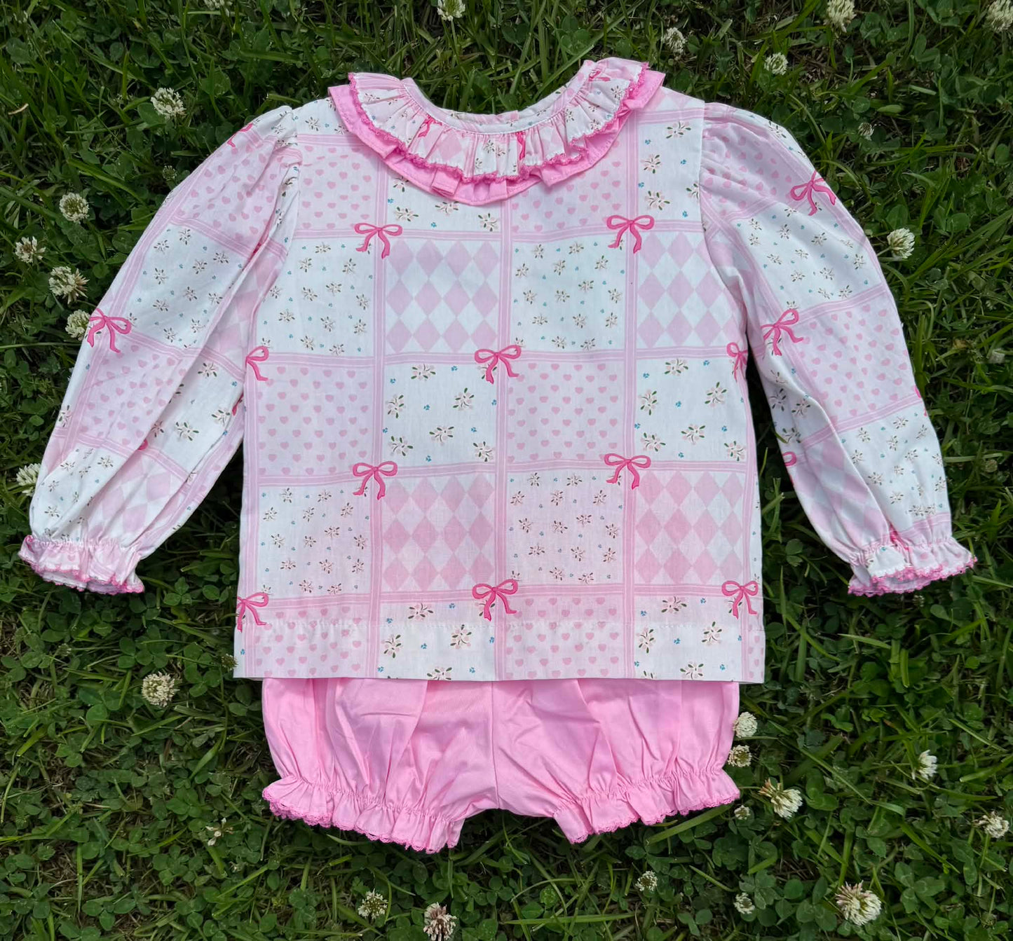 Pink Patchwork Bloomer Set