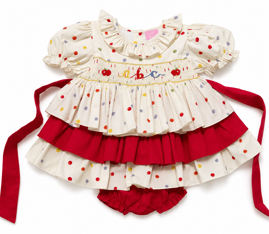 ABC Hand Smocked Diaper Set