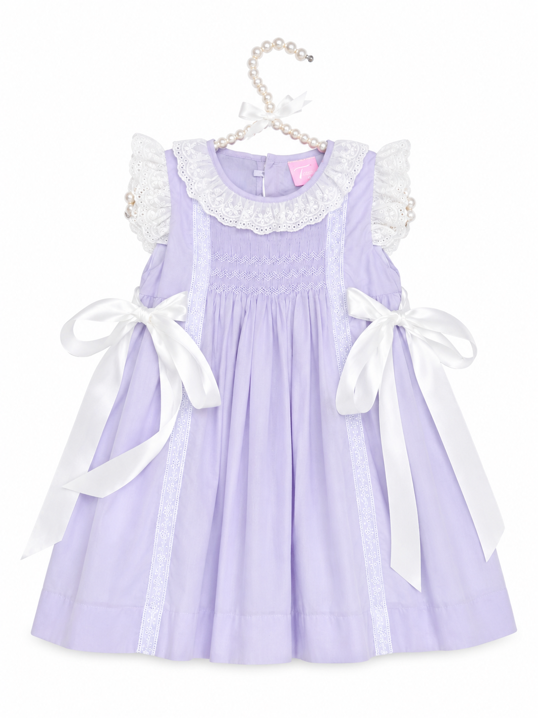 Purple Lace Hand Smocked Dress