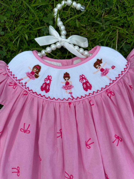 Ballerina Pink Hand Smocked Dress