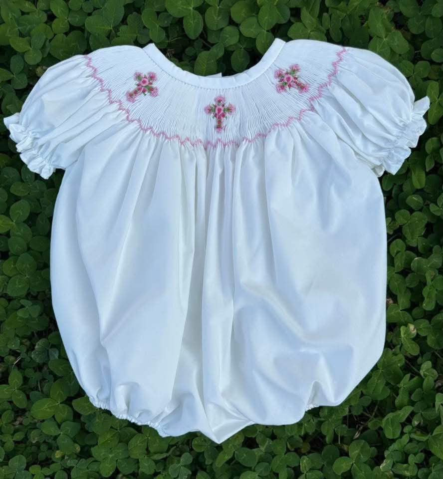 Cross Hand Smocked Bubble