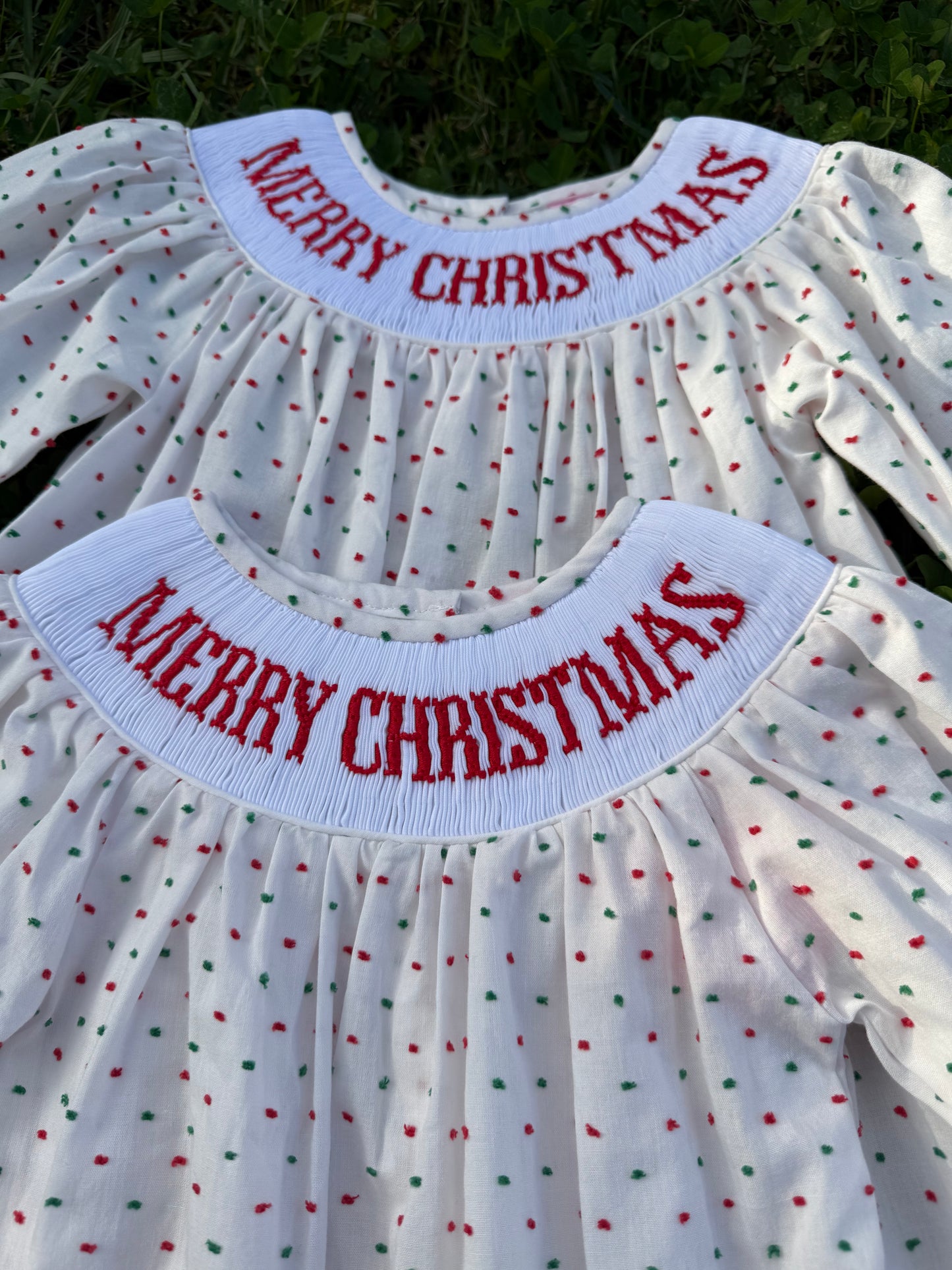 MERRY CHRISTMAS Smocked Bubble